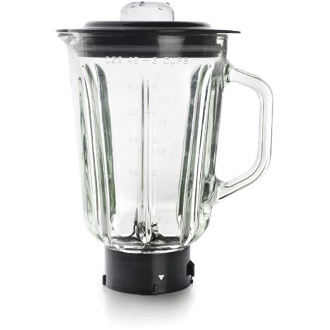 Lacor 69684 Caraffa per frullatore Completo, Contenitore in Vetro, Ideale per succhi di Frutta, frullati e Creme, 4 Lame, Coperchio a Chiusura ermetica, 1,5 l