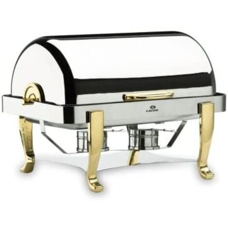 Lacor Chafing Dish GN 1/1 Roll Top avec Pieds en Laiton