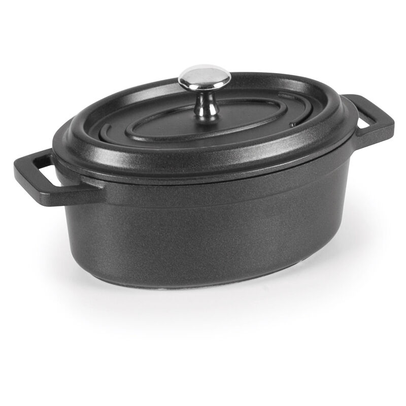Lacor - Cocotte ovale 12x8,5 cm en fonte noir