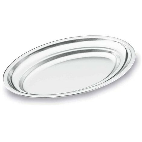 LACOR Ovale Platte aus Edelstahl, Silber [50 x 31 cm]