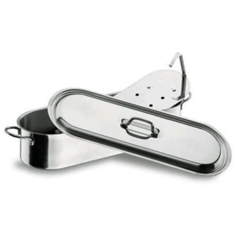 Lacor Pesciera con Griglia, Argento, 40 cm