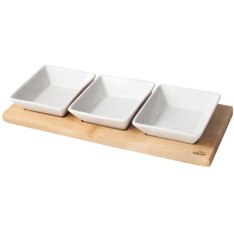 LACOR - PLATEAU EN BOIS AVEC 3 BOLS