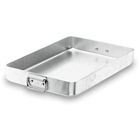Lacor Teglia da Forno con Manici ripiegabili, Alluminio, Argento, 40 x 30 x 6.2 cm