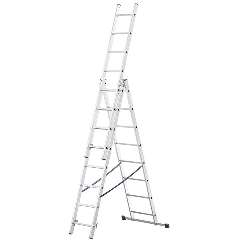 Monmobilierdesign - lad Echelle transformable en aluminium 3 plans 8 marches