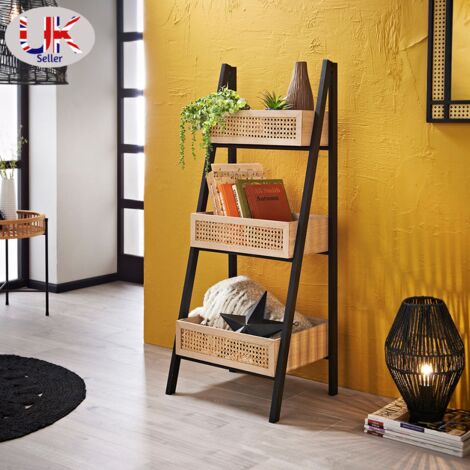 Black ladder shelves