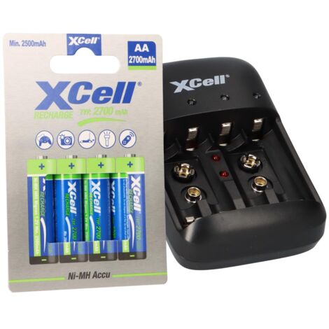 Ladegerät BC-X500 + 4x AA XCell Rechargeable 1,2V 2700mAh