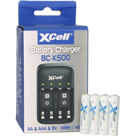 Ladegerät BC-X500 für NiMH Akkus + 4x AAA (Micro) 1,2V 1150mAh
