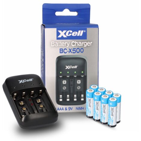 Ladegerät BC-X500 für NiMH Akkus + 8x AA (Mignon) 1,2V 2900mAh