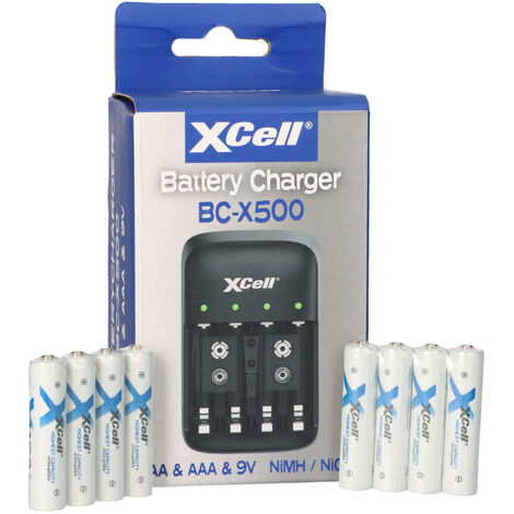 Ladegerät BC-X500 für NiMH Akkus + 8x AAA (Micro) 1,2V 1150mAh
