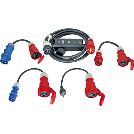Ladegerät CEE Stecker auf Typ 2 Wallbox Elektroauto Adapterleitung Set