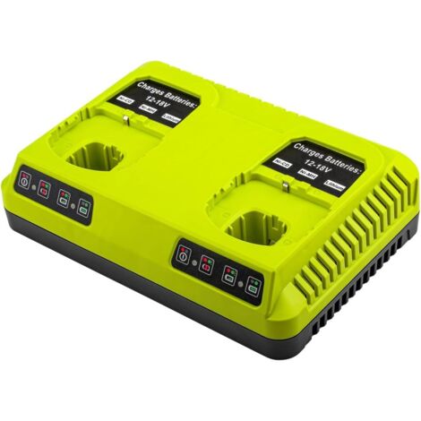 Ladegerät für Ryobi 12 V-18 V P117 kompatibel mit Ryobi 12 V-18 V One+ Lithium Nicad NiMH P102 P108 P189 P197 P103 P105 P107 P190 P191 Pbp002 Pbp002 5 (Doppelladegerät. T)