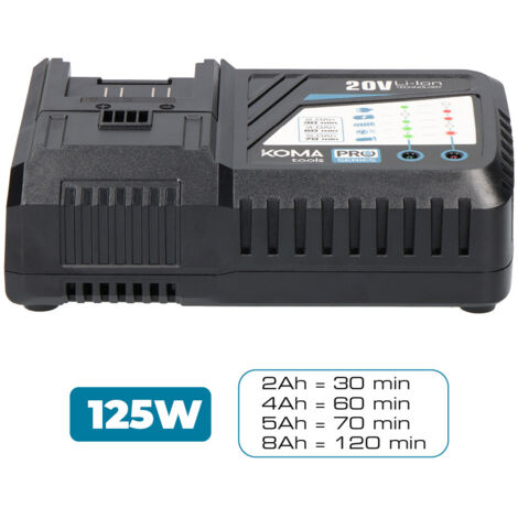 Ladegerät KOMA 125W - für Batterien 08770 2Ah und 08771 4Ah - 08773