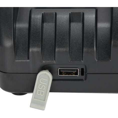Ladegerät mit Display und USB-Anschluss DC18RF für Makita 14V/18V Lithium-Akkus – Kompatibel mit den Originalmodellen DC18RC, DC18RA, DC18RF und DC18RC T – Schutz vor Überladung und Überstrom – Kunsts