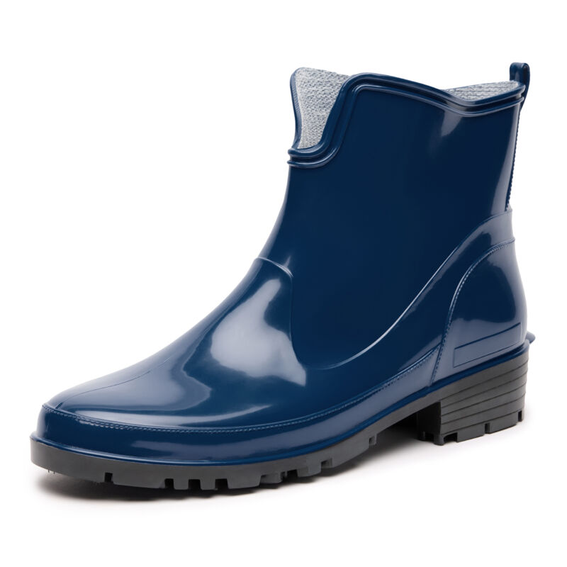 Ladeheid Bottes en Caoutchouc pour Femmes Courtes Bottines Imperméables Bottes de Pluie Élégantes et Confortables LA-930 (Bleu Foncé, 38 EU)