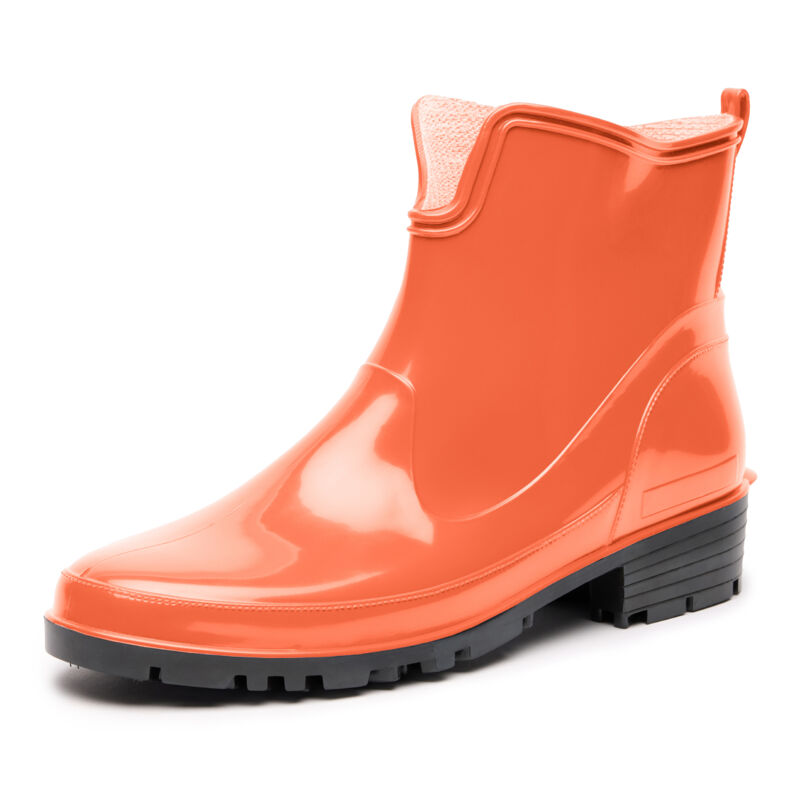 Ladeheid Bottes en Caoutchouc pour Femmes Courtes Bottines Imperméables Bottes de Pluie Élégantes et Confortables LA-930 (Orange, 38 EU)