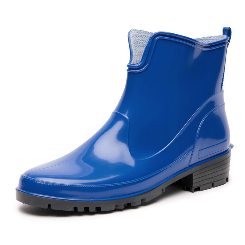 Ladeheid Bottes en Caoutchouc pour Femmes Courtes Bottines Imperméables Bottes de Pluie Élégantes et Confortables LA-930 (Bleu, 39 EU)