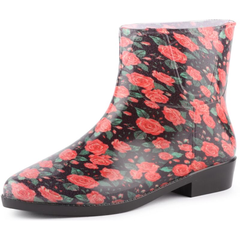 Ladeheid Bottines Bottes de Pluie Chaussure Femme LAZT201802 (des Roses, 38 EU)
