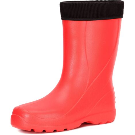 Ladeheid Damen leichte EVA Thermo Gummistiefel Regenstiefel LADW002 (Rot, 39 EU)
