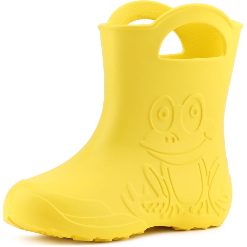 Ladeheid Eva Federleichte Kinder Gummistiefel Für Jungen Und Mädchen Regenschuhe Bequeme Und Wasserdichte Regenstiefel Kinder La-ca-01 (gelb, 34/35