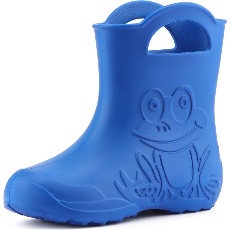 Ladeheid Eva Federleichte Kinder Gummistiefel Für Jungen Und Mädchen Regenschuhe Bequeme Und Wasserdichte Regenstiefel Kinder La-ca-01 (blau, 24/25