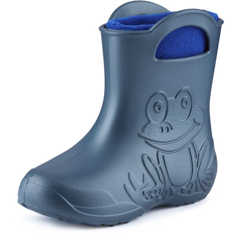 Ladeheid Eva Kinder Jungen Mädchen Gummistiefel Regenschuhe Gefüttert La-ca-03 (metallisches Blau/marineblau-2, 28/29 Eu)