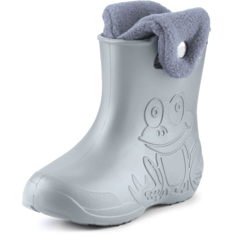 Ladeheid Eva Kinder Jungen Mädchen Gummistiefel Regenschuhe Gefüttert Regenstiefel Gummischuhe La-ca-04 (grau, 28/29 Eu)