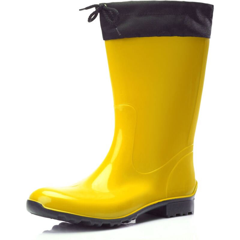 Ladeheid Gummistiefel Damen Mit Stulpe Wasserdicht Regenstiefel Für Jede Jahreszeit La-968 (gelb/schwarz, 38 Eu)