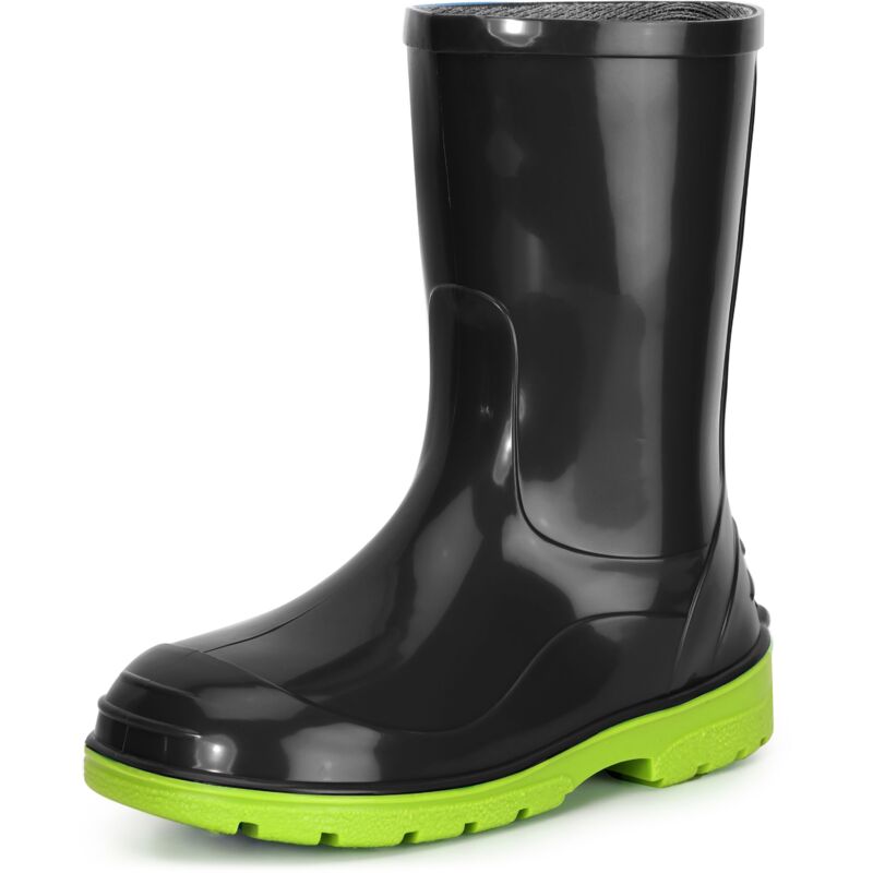 Ladeheid Gummistiefel Kinder Hohe Wasserdichte Regenstiefel Für Jungen Und Mädchen La-939 (schwarz/grün, 31 Eu)