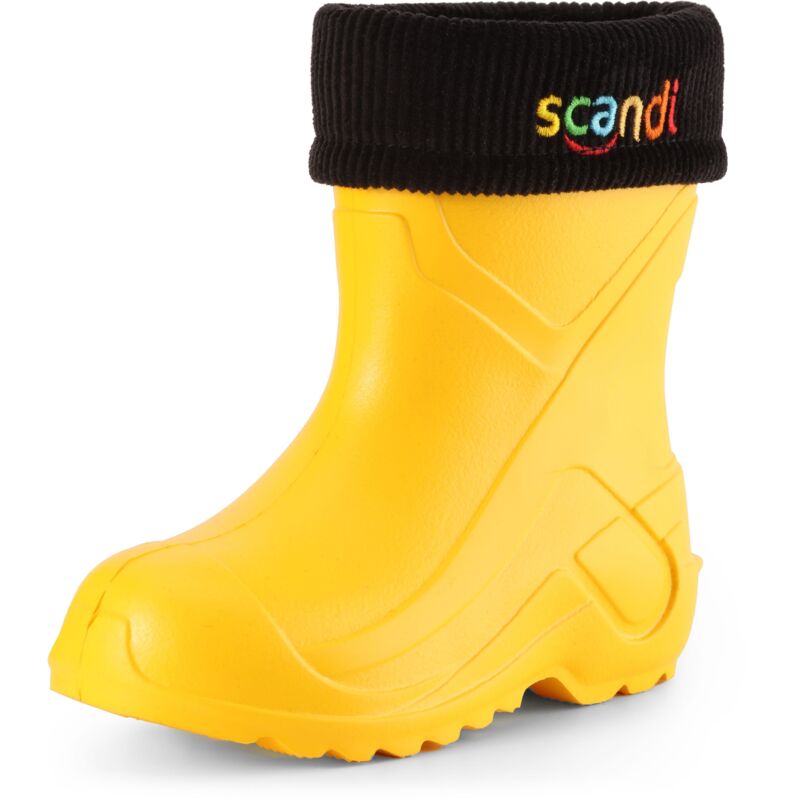 Ladeheid Kinder Mädchen Jungen Federleichte Eva Thermo Gummistiefel Gefüttert La-763 (gelb1/schwarz, 34 Eu)
