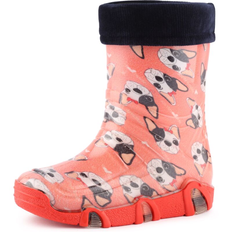 Ladeheid Kinder Mädchen Jungen Gummistiefel Gefüttert Swk (pink Hunde, 29/30 Eu)