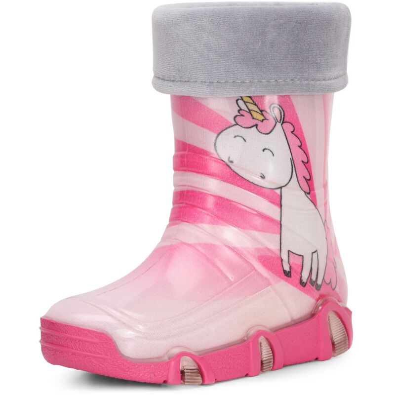 Ladeheid Kinder Mädchen Jungen Gummistiefel Gefüttert Swk30 (rosa Einhorn 30, 29/30 Eu)