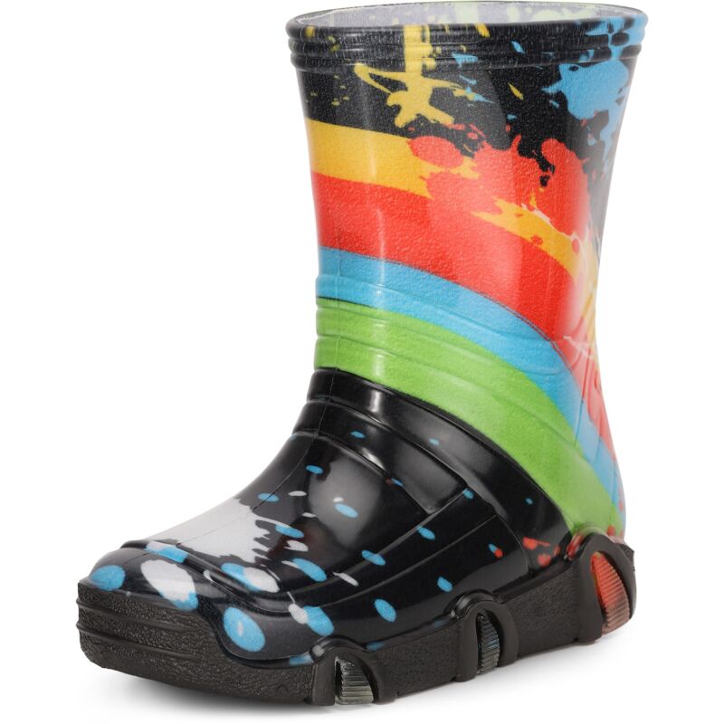 Ladeheid Kinder Mädchen Jungen Gummistiefel Swkbw34 (schwarz Muster-34, 25/26 Eu)