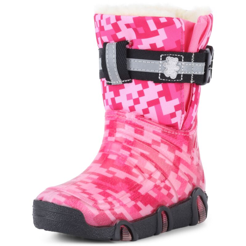 Ladeheid Kinder Mädchen Jungen Schneestiefel Mit Muster Winterstiefel Gummistiefel Gefüttert Lazt008 (06-rosa, 23/24 Eu)
