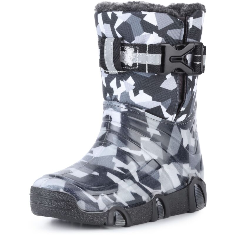 Ladeheid Kinder Mädchen Jungen Schneestiefel Mit Muster Winterstiefel Gummistiefel Gefüttert Lazt008 (07-grau, 23/24 Eu)