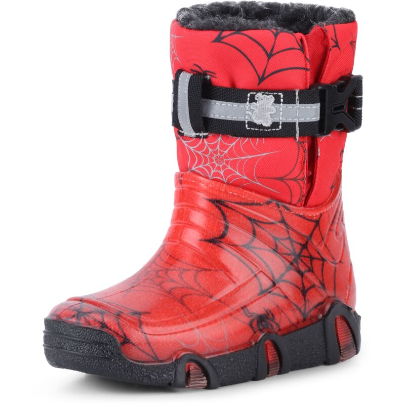 Ladeheid Kinder Mädchen Jungen Schneestiefel Mit Muster Winterstiefel Gummistiefel Gefüttert Lazt008 (04-rot, 33/34 Eu)