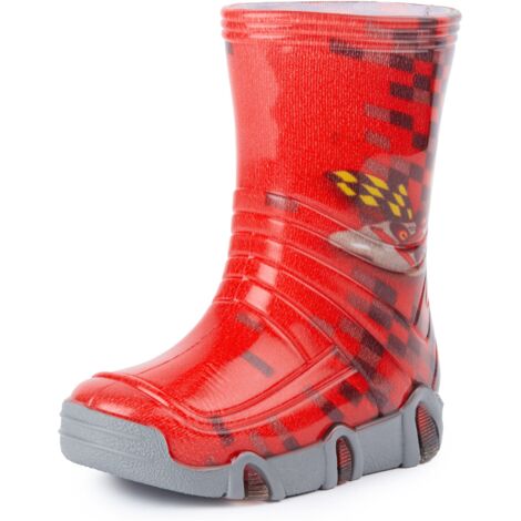 Ladeheid Kinder Mädchen Jungen Gummistiefel SwkBW (Rot Auto, 33/34 EU)
