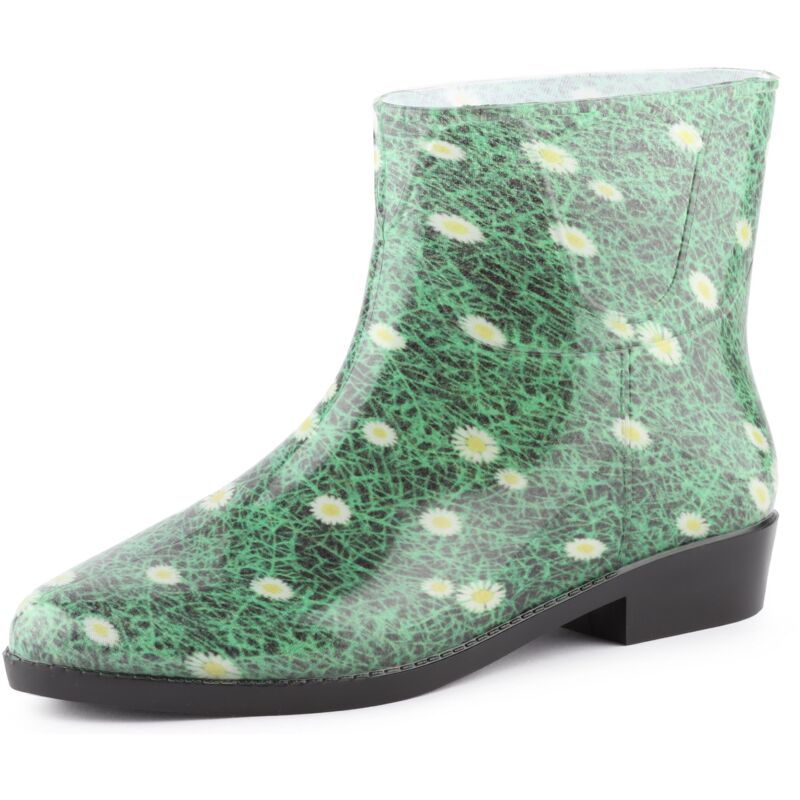 Ladeheid Kurze Gummistiefel Damen Elegant Regenstiefel Damen Mit Muster Lazt201802 (gras 102m, 38 Eu)
