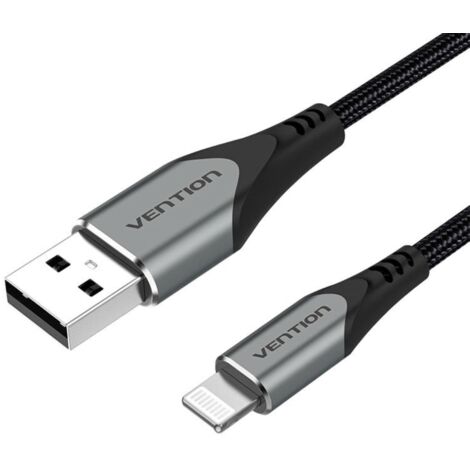 Ladekabel USB-A kompatibel mit iPhone 1m Datenkabel 2,4A in Grau USB 2.0