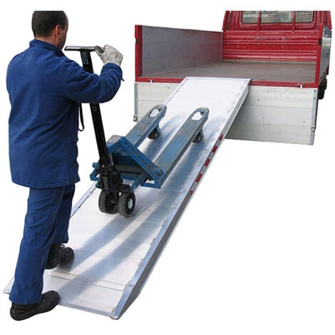 RAMPE DE CHARGEMENT - MATISERE 4m - Innere Breite 940mm, Ladehöhe 1200mm, Gewicht 78kg, Traglast 1000kg Geriefelte Aluminiumrampe- als Einzelstück verkauft - MPC4000.1000.1000U