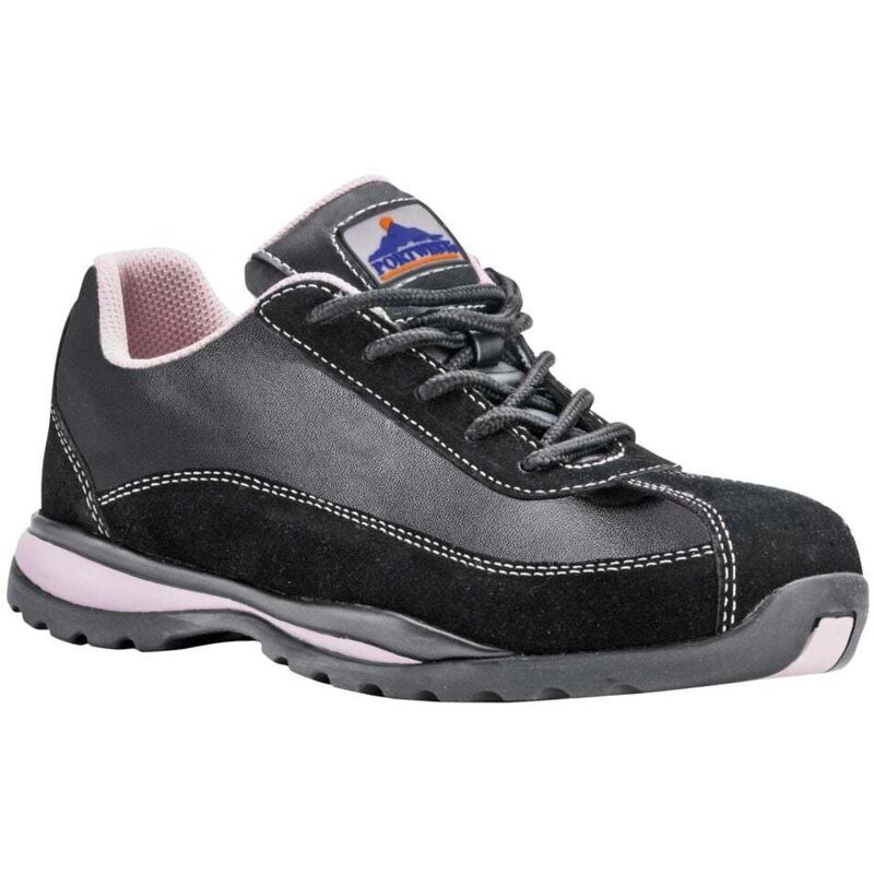 Image of Scarpe da ginnastica a bassa sicurezza da donna Portwest S1P Trainer HRO Nero / Rosa 37 - Nero / Rosa