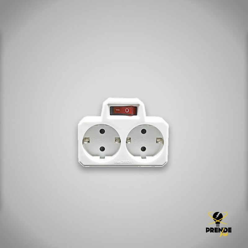 

Ladrón Doble con Interruptor (Blanco)