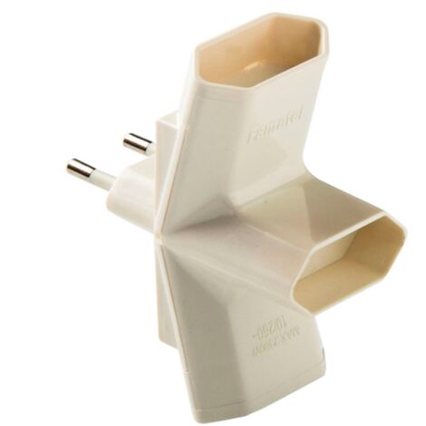 Ladrón adaptador DUOLEC 10 A/250 V. 10 unidades - talla Diámetro espiga 4,8 Milímetros