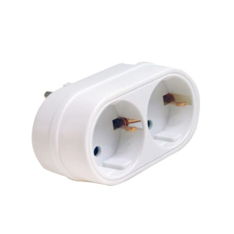 Ladrón adaptador DUOLEC 2 vías color blanco - talla