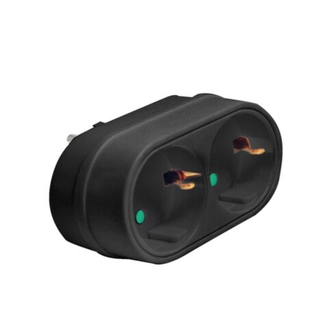Ladrón adaptador DUOLEC 2 vías color negro - talla