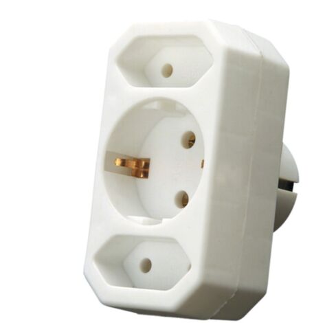 Ladrón adaptador DUOLEC 3 vías color blanco - talla