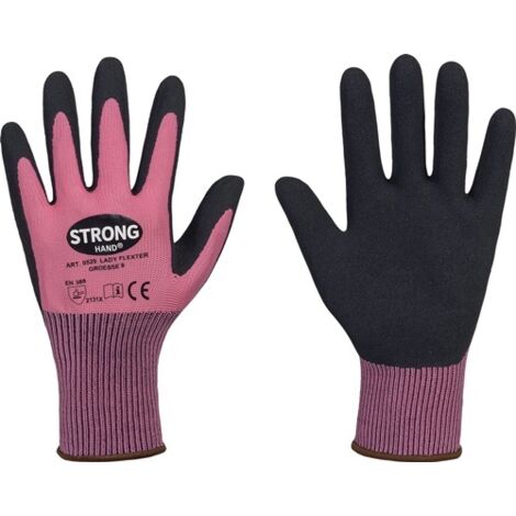 LADY FLEXTER Handschuhe STRONGHAND Gr. 6 pink/schwarz EN 420/EN 388 P 0529-06H