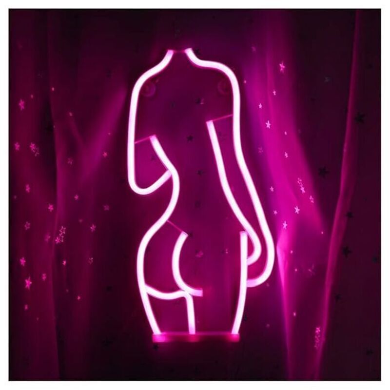 Lady Neon Signe Signe Lumière Signe Sexy Night Night Night Neon Signe 41.5cm 20cm Decor mural Batterie et utilisation usb Body Néon Sign signe pour