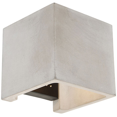 QAZQA Ländliche quadratische Wandleuchte aus Beton - Alban