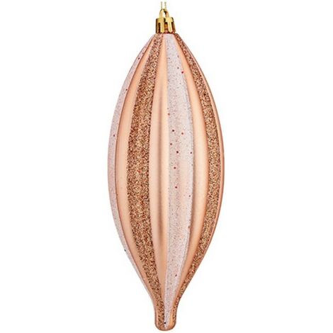 Längliches Weihnachtsornament hellrosa Kupfer pvc