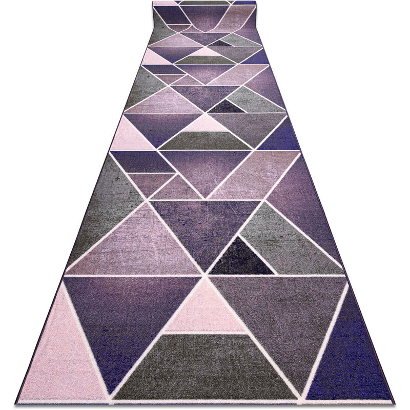Rugsx - Läufer Antirutsch DREIECKE Gummi violett 133 cm Schattierungen von lila 133x830 cm